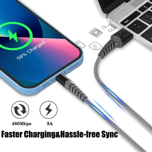 iPhone Charger Lightning Cable 3 Pack 3FT, Apple MFi Certified USB to Lightning Fast Charging Cord