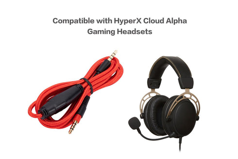 UNCLE LIGHT Cloud Alpha Replacement Cable, Compatible with HyperX Cloud Alpha Gaming Headsets, 3.5mm Headsets Aux Cord, Inline Mute, Volume Control, 5 Ft (1.5 Meters)