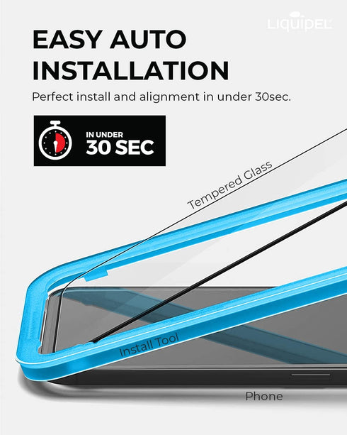 LIQUIPEL Safeguard Tempered Glass Screen Protector compatible with Apple iPhone 12 Pro Max