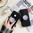 Clear Crystal Collapsible Expanding Mobile Phone Grip Stand Holder for Smartphones and Tablets (Purple Glitter)