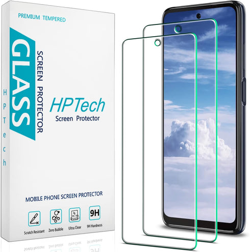 Motorola Moto G 5G (2022) Tempered Glass Screen Protector by HPTech (2 Pack) - Anti Scratch, Bubble Free, Case Friendly.