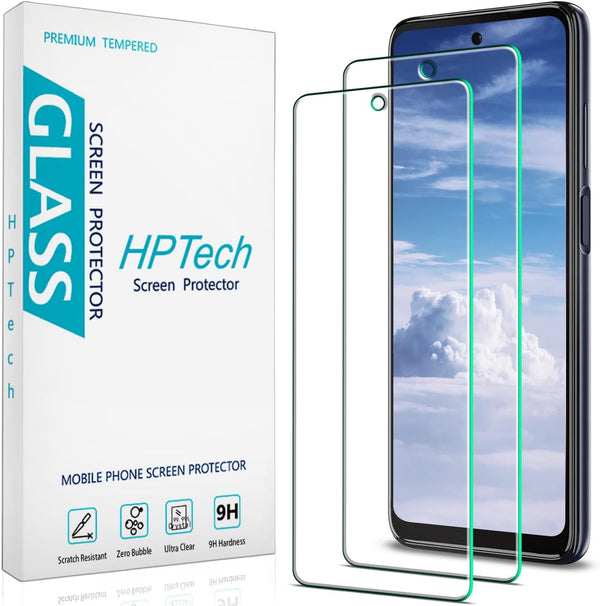 Motorola Moto G 5G (2022) Tempered Glass Screen Protector by HPTech (2 Pack) - Anti Scratch, Bubble Free, Case Friendly.