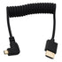 HangTon Left Angle Micro HDMI to HDMI 8K 4K 60p Coiled Cable for
