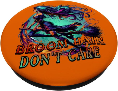 PopSockets Standard PopGrip Broom Hair Don't Care Witch Messy Hair Women Halloween