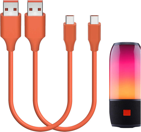 Geekria USB Speakers Short Charger Cable Compatible with JBL Tune 700BT, 450BT, Live 500BT, 2 Pack