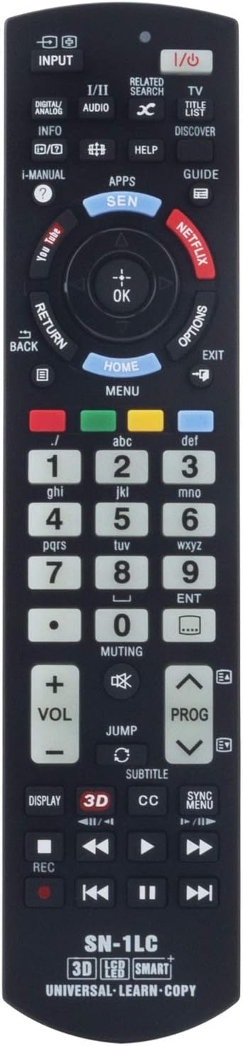SN-1LC Universal Replacement Remote Control for Sony Bravia Smart TV Models KDL-32W600D, KDL-40R550C, KDL-48R550,