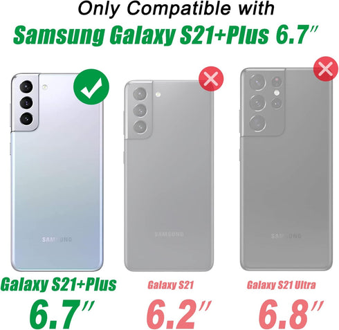 IKAZZ Rose Gold Case for Galaxy S21 Plus, Military Grade Shockproof Heavy Duty Phone Cover with Magnetic Kickstand