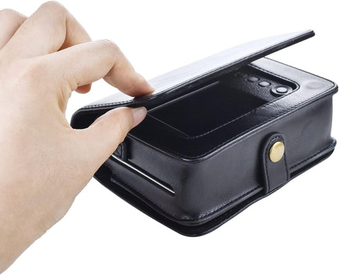 Rieibi Mini EVO Case - Retro PU Leather Protective Case for Fujifilm Instax Mini EVO Instant Camera - Black with