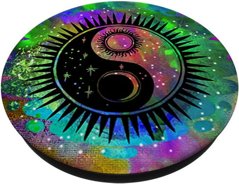 Mandala Sun Moon Yin Yang Retro Galaxy Zen Buddhism Gift PopSockets Standard PopGrip