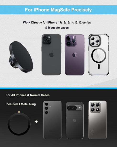 QZAPZU 12-17 18xN52 17mm/0.67inch Aluminum Alloy Magnetic Ball Mount Head for Magsafe iPhone Series, Magnets, Matte