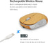 Icemouse Wireless Computer Mouse, Rechargeable Bamboo 2.4GHz Optical Silent Mouse with USB Receiver and 4 Adjustable