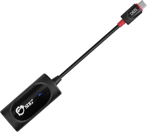 SIIG USB Type C to Gigabit Ethernet Adapter, 10/100/1000 Mbps LAN Adapter for Windows and Mac Systems, Thunderbolt 3