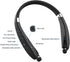 Foldable Bluetooth Headset, Beartwo Lightweight Retractable Headphones for Sports & Exercise, Noise Cancelling Stereo