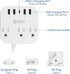 European Plug Adapter, Unidapt US to UK Europe Power Strip for EU/UK/US with USB C and 4 USB Ports, 3 AC Outlets, Wall Mountable, 5ft Extension Cord, for Travel Cruise Ship Home