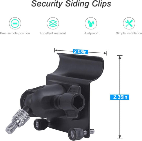 HOLACA Upgraded Vinyl Siding Clips for Arlo Ring Security Camera, Weatherproof Stainless Steel Material (1 Pack, Black)
