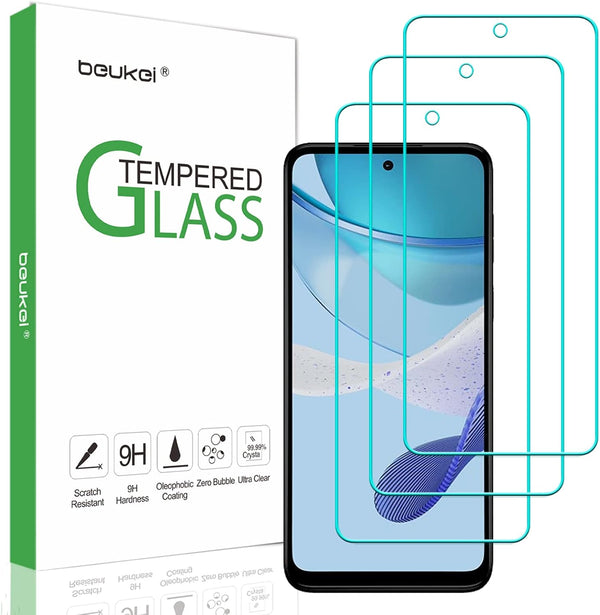 beukei 3 Pack Tempered Glass Screen Protector for Motorola Moto G 5G (2023) - Touch Sensitive, Case Friendly, 9H