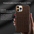 Genuine Cowhide Leather Case for iPhone 12/iPhone 12 Pro - Embossed Crocodile Pattern - Built-in Magnets for MagSafe