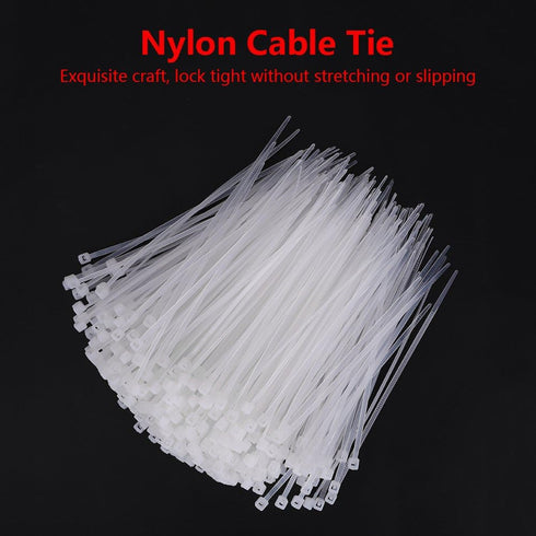 1000 Pcs White Zip Ties, Reusable Small Clear Self-Locking Nylon Cable Ties for Home Office Workshop (3x100mm)