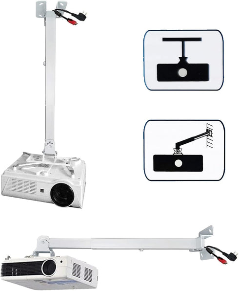 Universal Projector Ceiling and Wall Mount, Sturdy Steel Bracket for Projectors up to 20kg with Easy Installation
