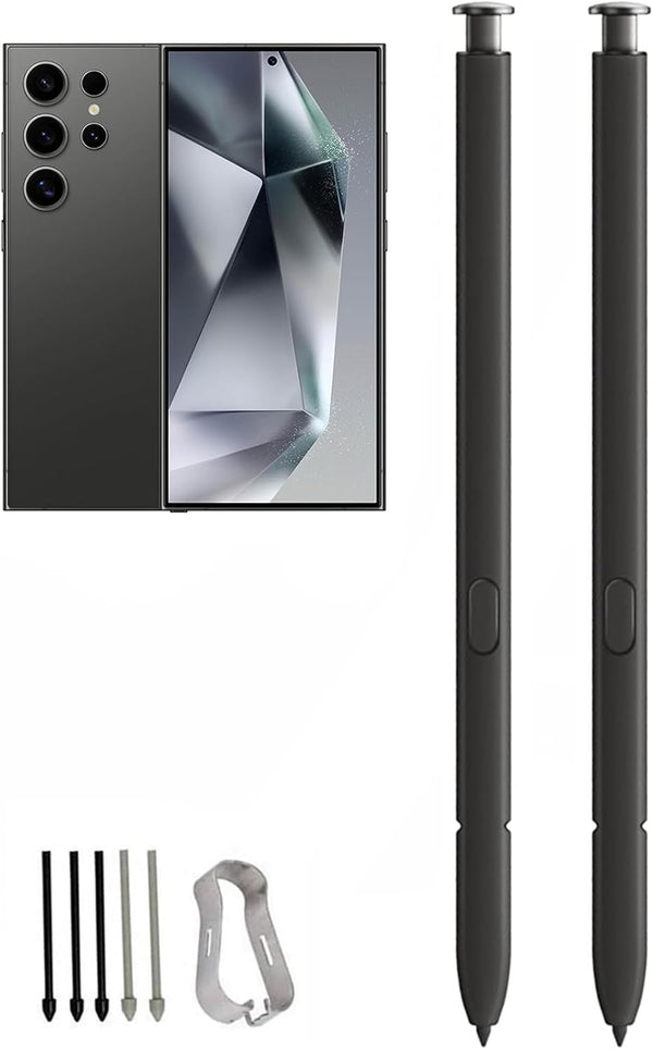 2 Pcs Replacement Pen for Samsung Galaxy S24 Ultra 5G Touch Stylus, Galaxy S24 S Pen Without Bluetooth Tips/Nibs (Black)