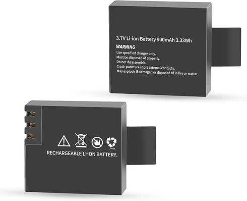 D&F Dual Battery Charger with 4 Pack Replacement Battery 3.7V 900mAh Li-ion Compatible with SJCAM SJ4000 SJ5000 SJ6000 M10 Action Camera