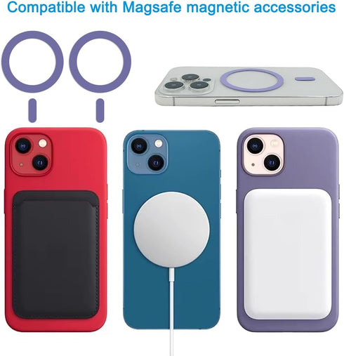6 Pack Universal Metal Rings Sticker for MagSafe Magnetic Wireless Charger, Compatible with iPhone 13 12 Pro Mini Max,