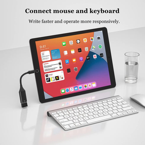 IVSHOWCO USB Camera Adapter for iPhone, iPad to USB OTG Cable Adapter, Supports USB Flash Drive, Card Reader, Mouse,