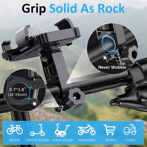 Prjrsme 4.7-6.8 Inch Bike Phone Holder, Handlebar Phone Mount for Bike and Motorcycle, Electric Scooter Mountain Bike