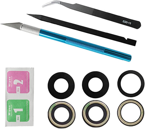 3 Pcs (1 Set) Sapphire Rear Back Camera Glass Lens Replacement for iPhone 12 Pro with Preinstalled Adhesive and Repair