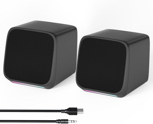 Computer Speakers for Desktop PC, USB Powered Small Speakers, 3.5mm Aux for Laptop, Tablet, Phone