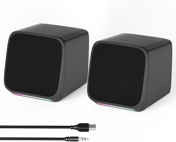 Computer Speakers for Desktop PC, USB Powered Small Speakers, 3.5mm Aux for Laptop, Tablet, Phone