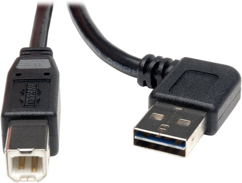 Tripp Lite Universal Reversible USB 2.0 Hi-Speed Cable, 3-ft, Right/Left Angle