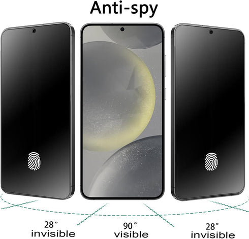 2 Pack Matte Privacy Tempered Glass for Samsung Galaxy S24 Anti-glare Anti-Spy Screen Protector Anti-Peeping Film Support Finger Unlock 6.2 inch