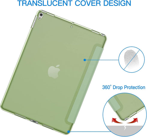 JETech Smart Cover for iPad Pro 10.5-Inch and iPad Air 3 (2019, 3rd Gen), Auto Wake/Sleep Cover (Matcha Green)