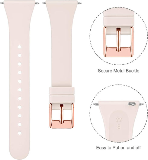 Tobfit Pack of 3 Slim Bands - Compatible with Fitbit Versa 2/Fitbit Versa/Fitbit Versa Lite/SE, Silicone Replacement