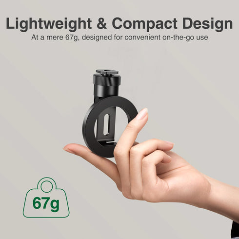 elitehood 360 1/4 180 Aluminum Magnetic Camera Phone Mount with Rotatable Cold Shoe Base, MagSafe iPhone Tripod Mount