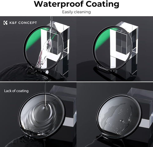 K&F Concept 46mm MC UV Protection Filter - Ultra-Slim 24-Layer Multi-Coated Waterproof UV Filter for Camera Lens