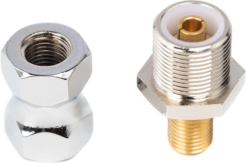 Heavy Duty SO-239 Stud Mount Adapter for CB Radio Antenna Standard 3/8 x 24 Threaded Mount for Any 1/2" Hole