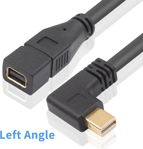 Duttek 12 Inch Mini DisplayPort Cable, Left Angled Male to Female, Supports 4K x 2K Resolution, HBR2 Bandwidth Up to