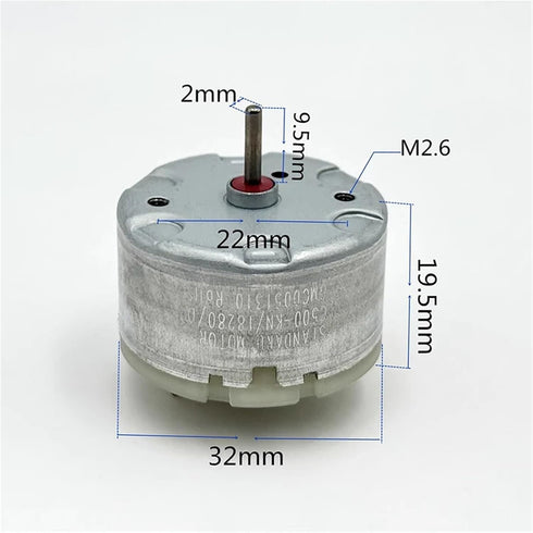 ACOSBKK RC500-KN/18280 5V 6V 9V 12V 10000RPM 32mm Standard Motor Mini Diameter Carbon Brush Motor DIY Sweeper Robot Toy