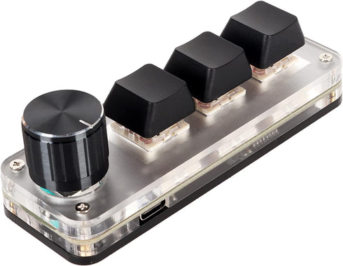 Red Switch Macro Keyboard, USB Custom Mechanical Keyboard with Knob, Gaming OSU Volume Control Mini Keyboard