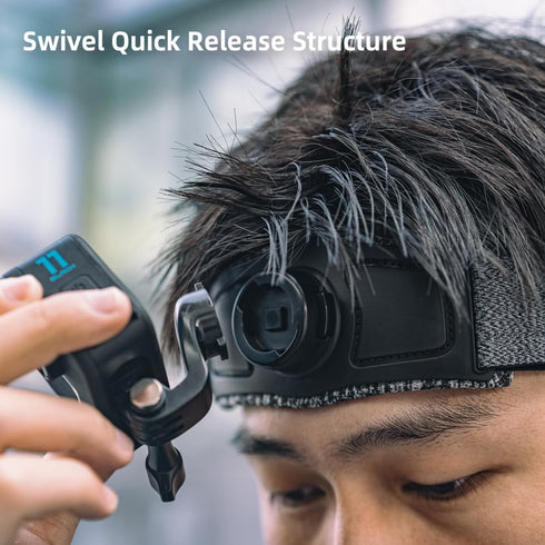 SUREWO Quick Release Head Strap Mount for GoPro, Adjustable Head Belt Compatible with Hero 13/12/11/10/9/8/7/6/5 Black,