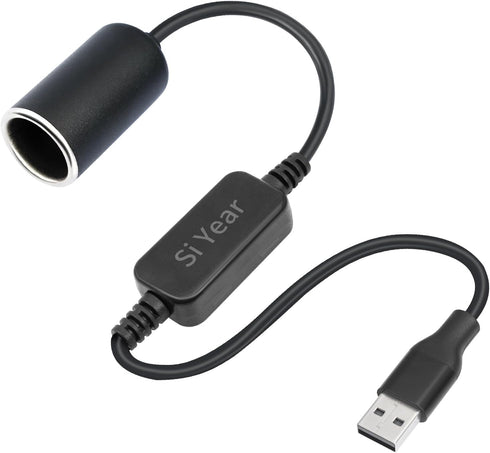 SiYear USB A Male to 12V 18W Cigarette Lighter Socket Adapter Power Cable