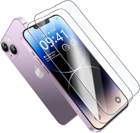 MOCOLL iPhone 14 Screen Protector - Military Grade Tempered Glass, Full Coverage, Scratch Resistant, 2 Pack, Drop