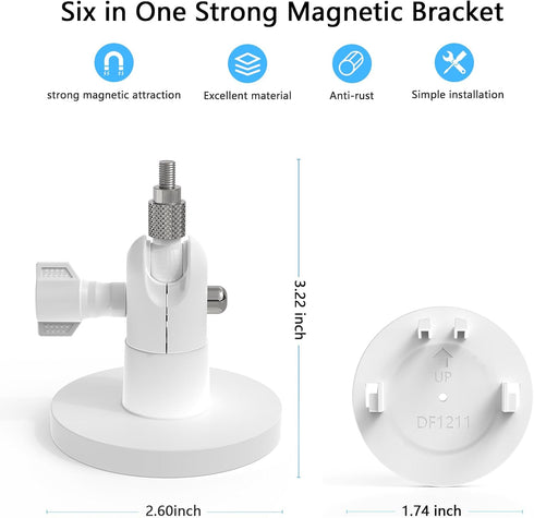 Magnetic Mount for Ring Indoor Cam 2nd Gen/1st Gen/Stick Up Cam and More (White, 1 Pack)