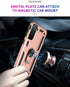 Samsung Galaxy S21 Plus Case 5G Military Grade Heavy Duty Armor Shockproof with Metal Rotating Ring Kickstand (Rose
