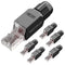 VCELINK RJ45 Connector Tool-Free, CAT6A Field Termination Plug, Gold Plated Modular Plug for 23 to 26 AWG Network Cable