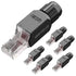 VCELINK RJ45 Connector Tool-Free, CAT6A Field Termination Plug, Gold Plated Modular Plug for 23 to 26 AWG Network Cable