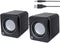 MANHATTAN USB Powered Stereo Speaker System - Small Size with Volume Control & 3.5mm Audio Plug, Black Silver