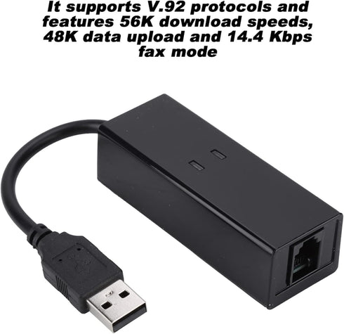 RJ11 to USB Adapter, Fax Modem USB Windows 10, External Dial Up Voice Fax Data Modem for Win7/Win8/Win10